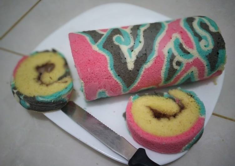 WAJIB DICOBA! Begini Resep Rahasia Roll cake batik Mega mendung Spesial