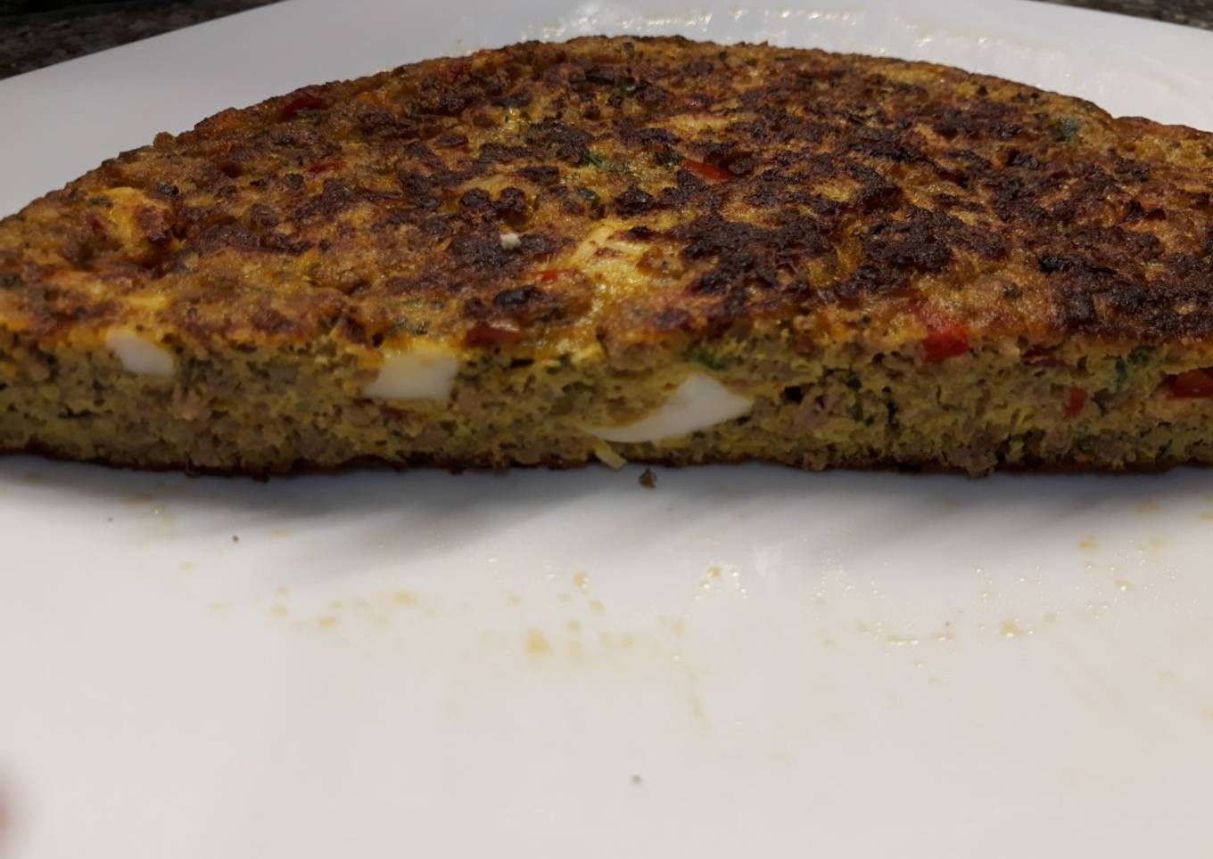 Tortilla con relleno de carne picada