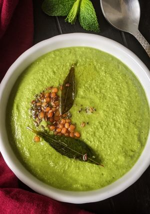 A picture of Mint Chutney or Pudina Chutney.