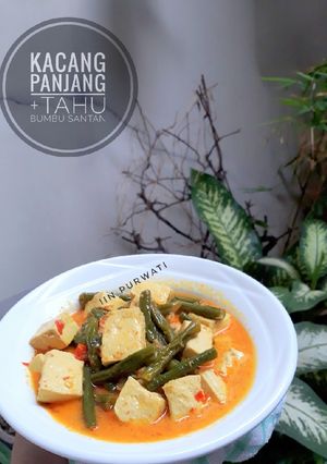 Foto resep Kacang panjang+tahu bumbu santan