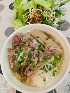 Hình của món Bún bò nhà làm.