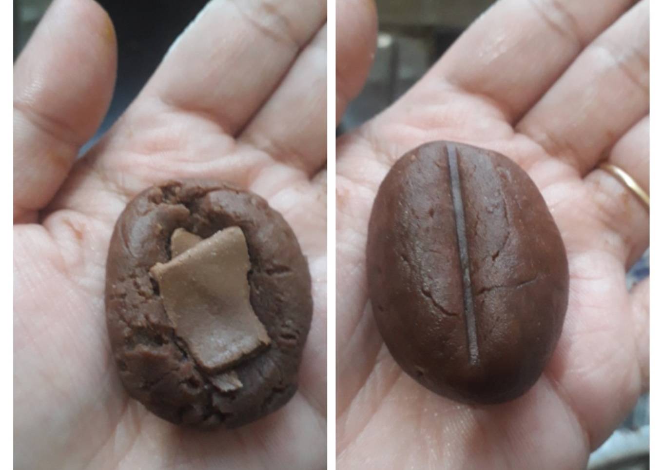 Chocolate coffee bean cookie