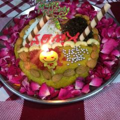 Moong dal halwa cake A picture of Moong dal halwa cake.