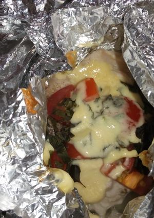 Una foto de Papillote de pollo