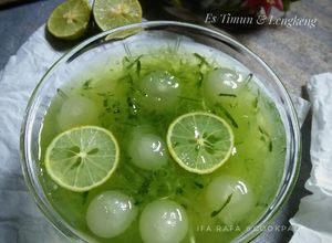 Foto resep Es Timun & Lengkeng, dengan sirup melon
