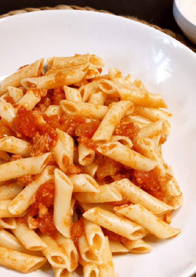 Una foto de Macarrones con chorizo y bacon (Thermomix)