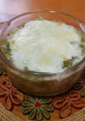 A picture of Green Tamal Pudding.