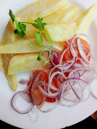 Easy Steps to Prepare Fried potato wedges which Delicious