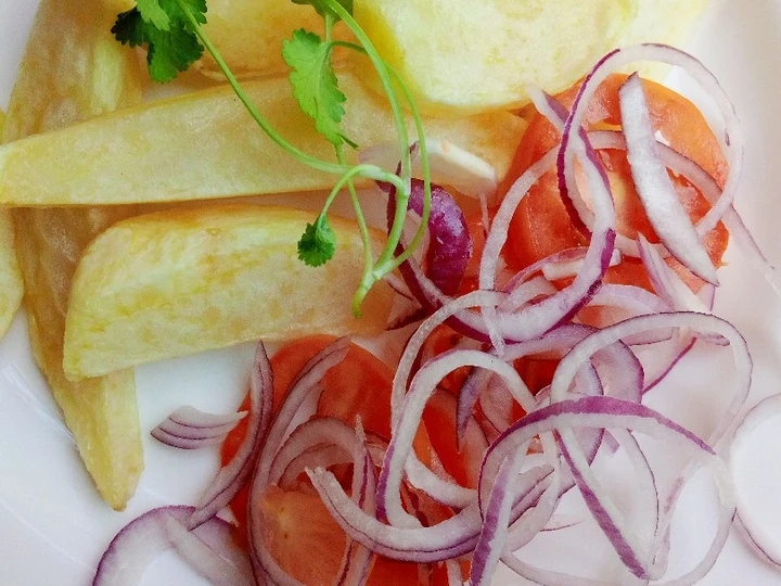 Easy Steps to Prepare Fried potato wedges which Delicious