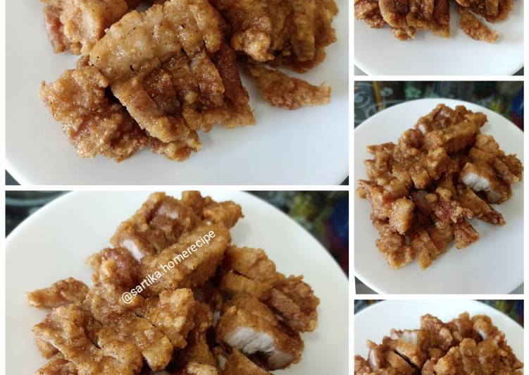 Resep Samcan goreng garing / fried pork belly ala me 🥰 Anti Gagal