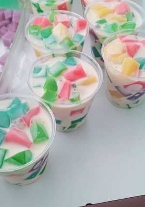 Una foto de Gelatina de mosaico individual para fiesta