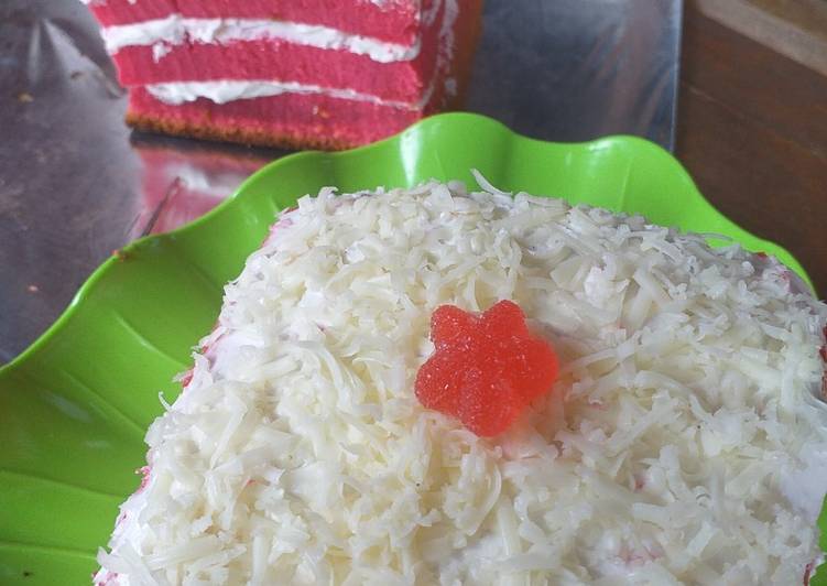 Cake merah putih simple ala rina