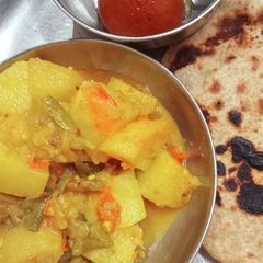 A picture of Shimla mirch aloo ki sabji.