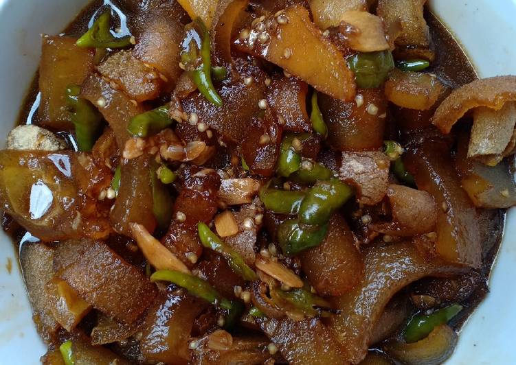 Recipe: Tasty Tumis kikil manis pedas cabe hijau