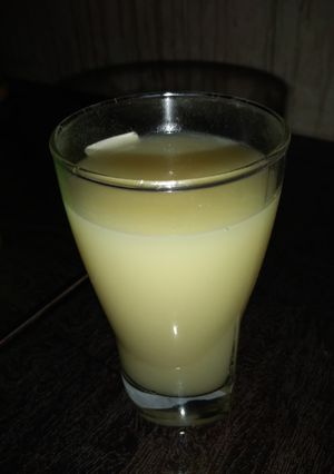 A picture of Coconut and pineapple drink.