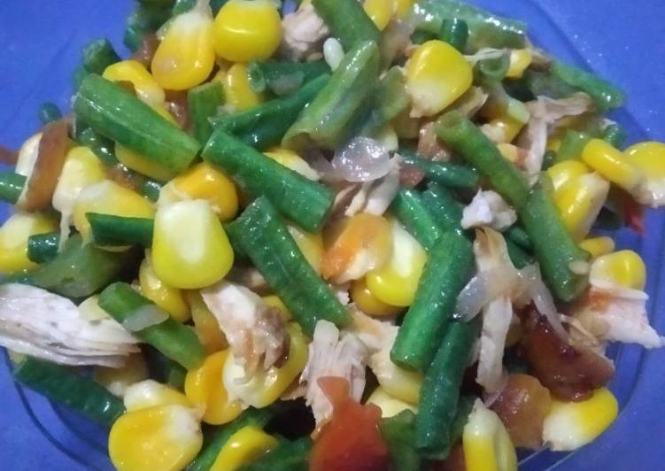 Resep Tumis kacang panjang dan jagung manis Anti Gagal