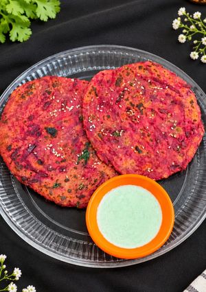 A picture of Beetroot Paratha.