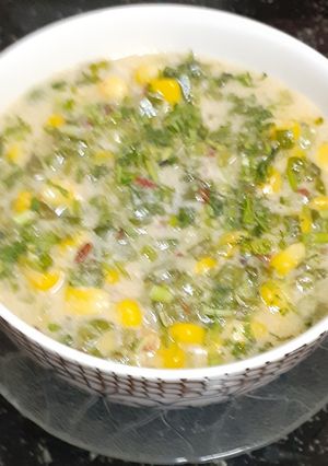 A picture of Corn, capsicum & spring onions medley.