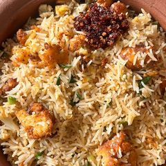 A picture of Cauliflower fried rice.