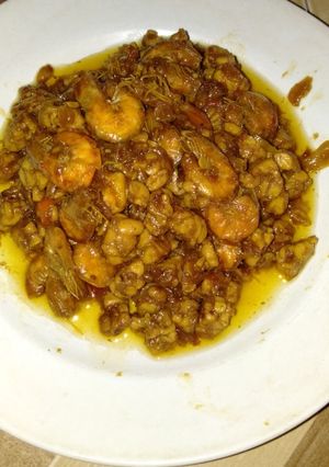 Foto resep Semur udang dan tempe mercon