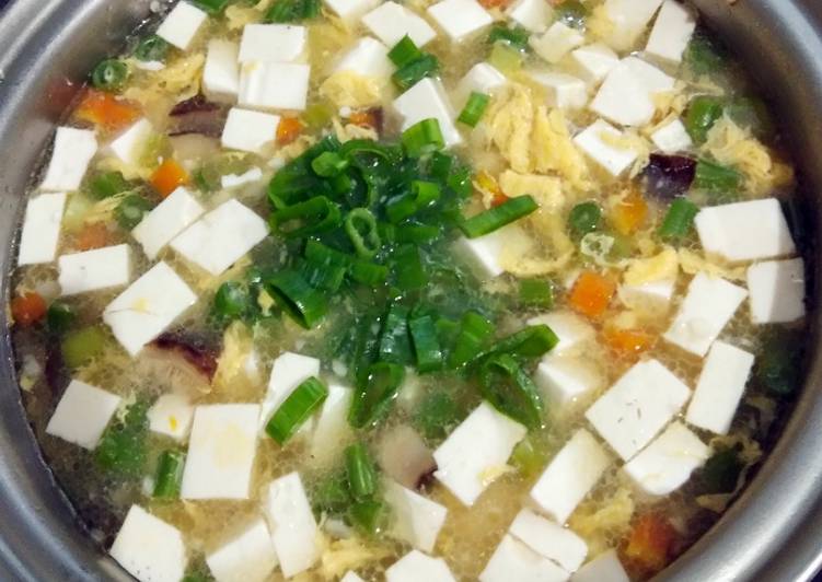 Resep Sup Tahu Lembut / Silken Tofu Soup, Bisa Manjain Lidah