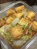 “ผัดผักกาดขาวเต้าหู้ไข่ทอด”#งบ60บาท
