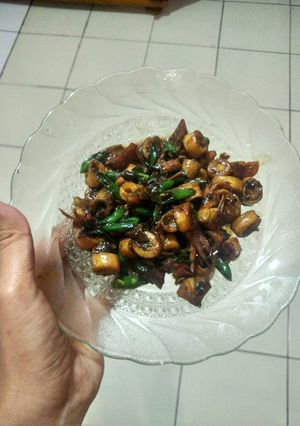 Foto resep Cumi asin cabai hijau keriting