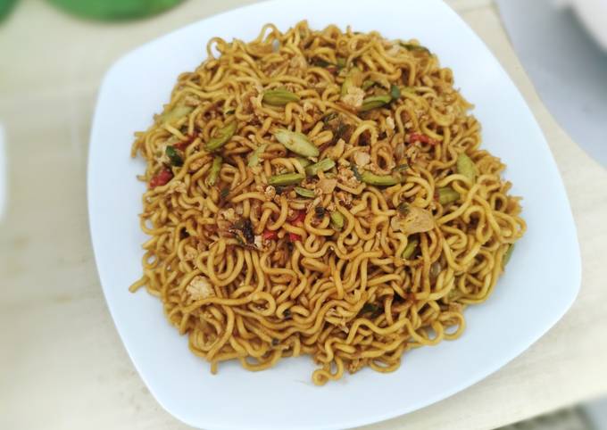 Resep Mie goreng pete Anti Gagal