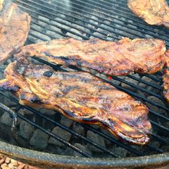 A picture of Kalbi (Korean Style Cross Cut Beef Short Ribs).