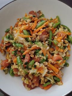 Foto resep Orak arik sayur (kol, buncis, wortel, sosis)