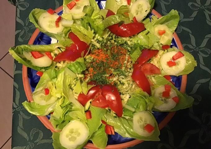 Guide étape par étape pour Préparer  Favori Salade composée scarole tomates concombre carottes et céleri rave