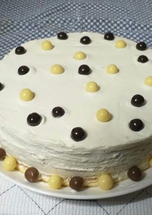 Una foto de Tarta de bizcocho y queso