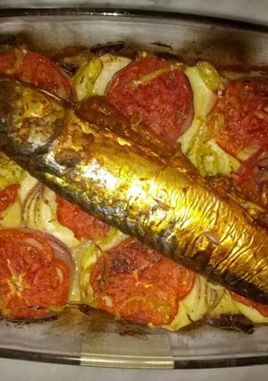 صورة لوصفة بطاطا في الفرن مع سمك