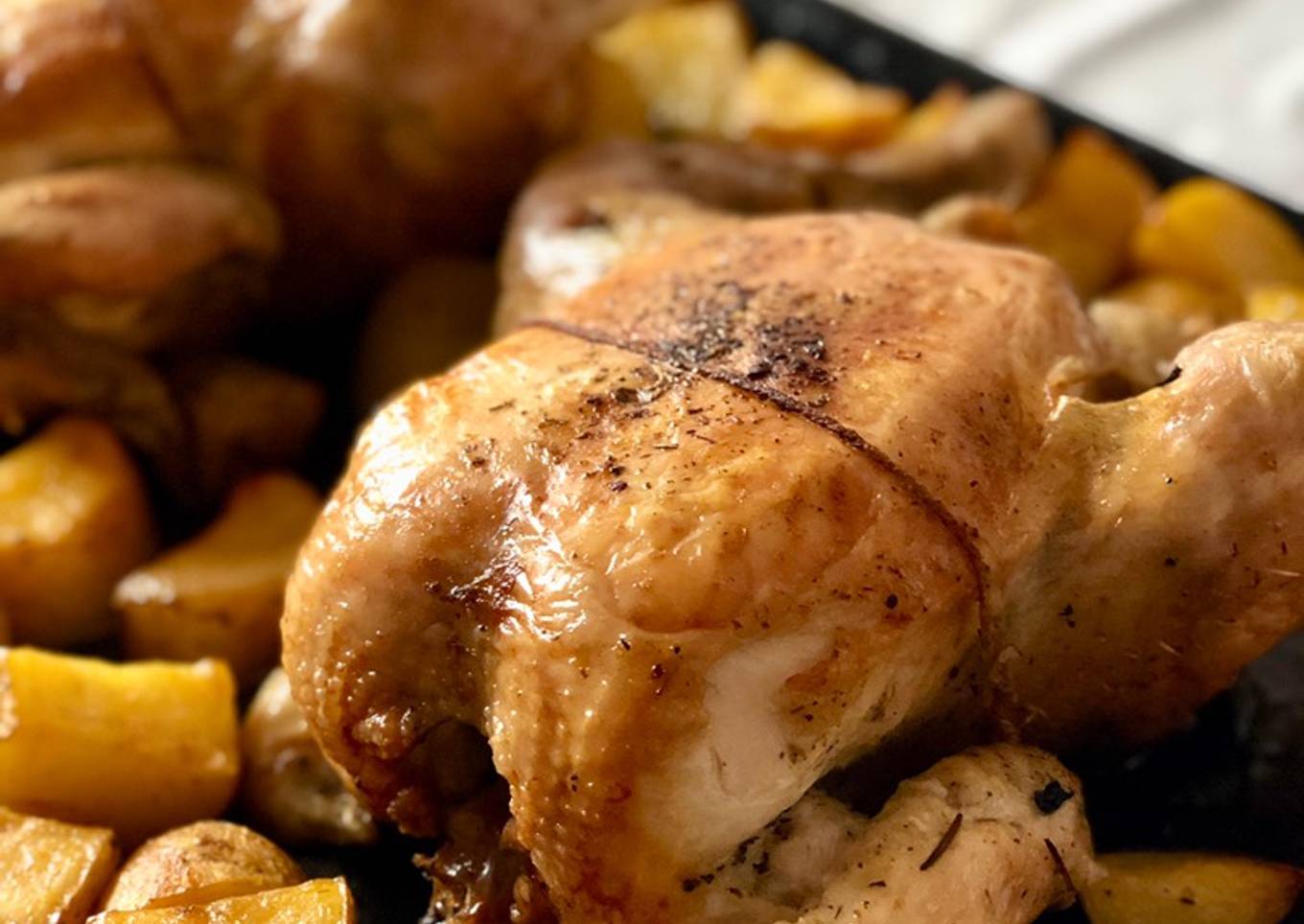 Pollo asado con patatas ¡receta definitiva! 🍗