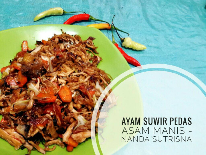 Resep Ayam suwir asem manis pedas Anti Gagal