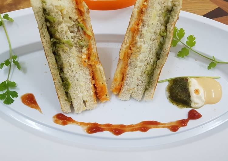 Step-by-Step Guide to Cook Super Quick #Tiranga sandwich