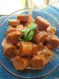 Salchichas con crema y chipotle