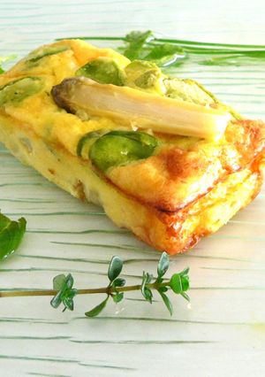 Une photo de Petits flans printaniers aux asperges et fèves