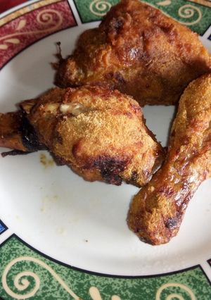 Una foto de Pollo broaster en air fryer🍗🍵