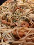 Wok de Spaghetti aux Crevettes et légumes improvisé