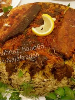 عکسی از دستور تهچین سبزی پلو ماهی
