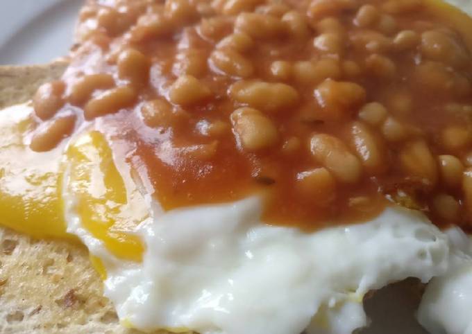 Punjabi Beans with egg on toast