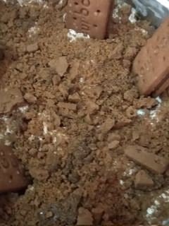 A picture of Biscuit ice cream cake.