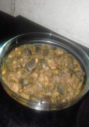 A picture of Brinjal casserole stew.
