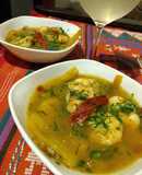 Langostinos en su caldo y paprika