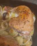 Pollo al horno con papas y cebollas 🔥🍗