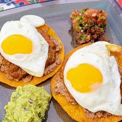 A picture of Huevos Rancheros- Ranchers Eggs.