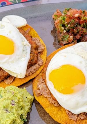 A picture of Huevos Rancheros- Ranchers Eggs.