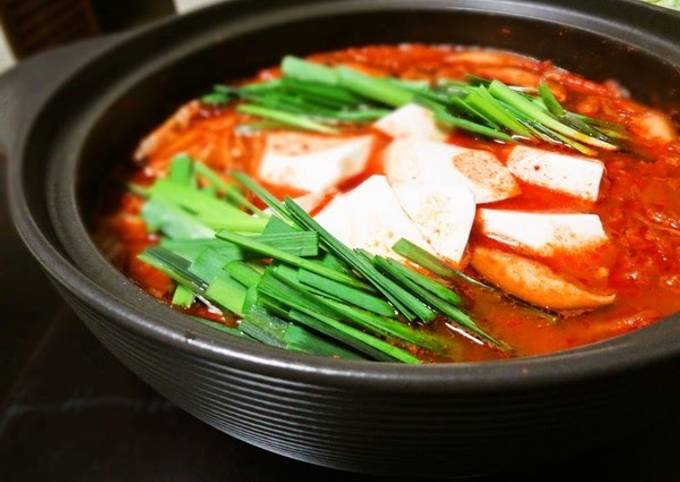 Step-by-Step Guide to Prepare Homemade Kimchi Hot Pot Sundubu Jjigae Style