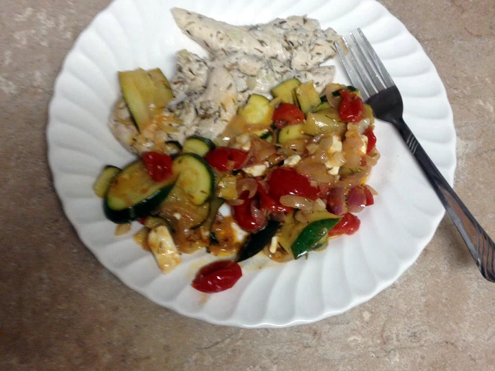 Easy Way Prepare Recipe Lemon-thyme Chicken With Sautéed Vegetables that is Can Pamper Your Tongue, So Delicious}